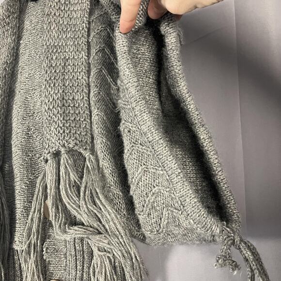 Peppe Peluso Sweater Womens Medium Knit Fringe Cardigan Chunky Boho Wool Blend - Picture 9 of 16